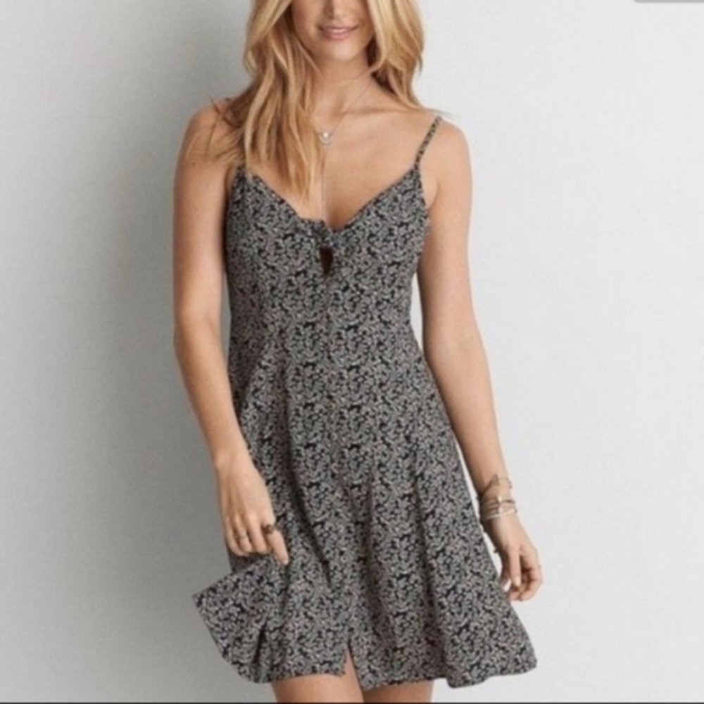 American Eagle Floral Button Down Dress size Small